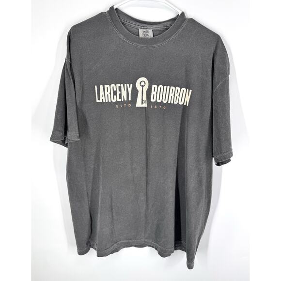 LARCENY BURBON T-SHIRT LIQUOR MENS XL BARTENDING TEE GRAPHIC Cotton Comfort Bar - Picture 1 of 5